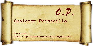 Opolczer Priszcilla névjegykártya